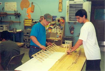 Students begin the process of building scale models of five Vermont Covered Bridges using a scale of 1:24