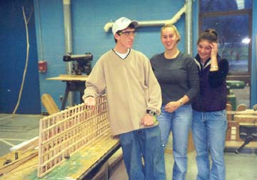 Students begin the process of building scale models of five Vermont Covered Bridges using a scale of 1:24