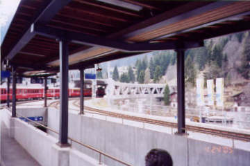 Concrete bridge at Klosters resembles covered bridge