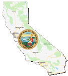 Google Map of California with state seal