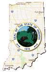 Google map of Indiana with state seal