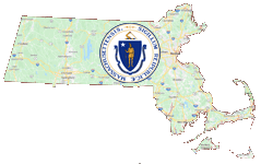 Google map of Massachusetts with seal