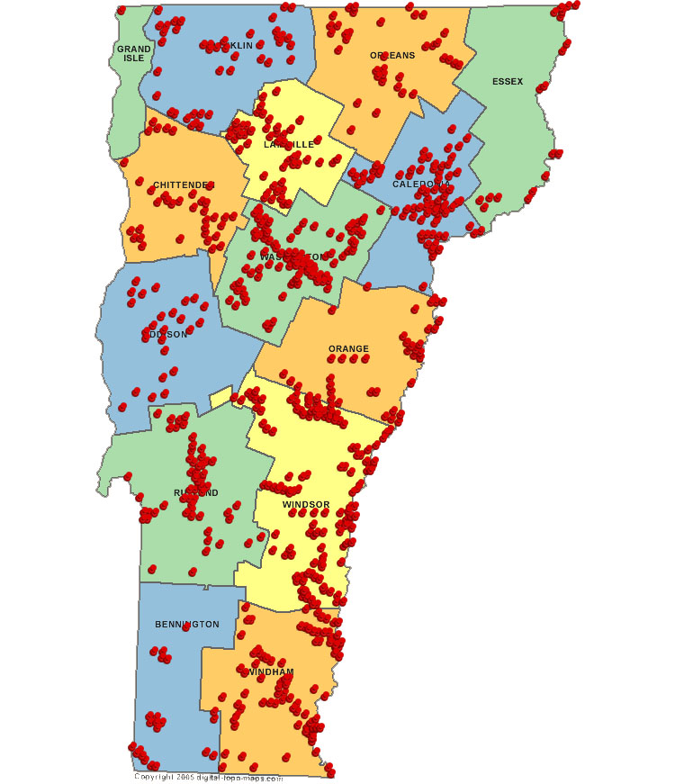 Lost Covered Bridges State Map