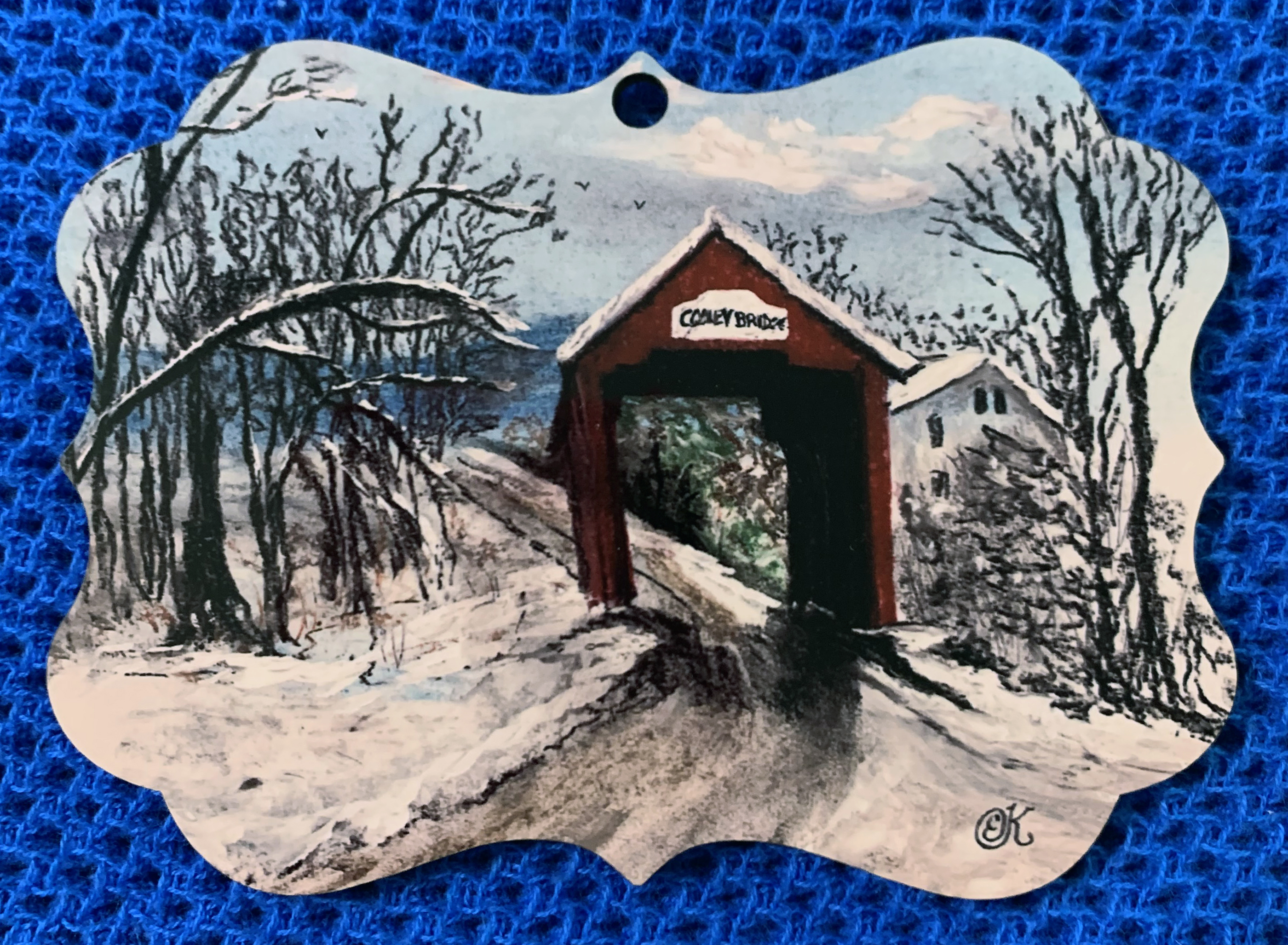 Cooley Covered Bridge ornament - front