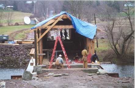 Hamden Bridge progress Photo by Irma Petras<br>November 29, 2000