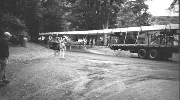 Hamden Covered Bridge moving the bottom chords