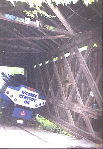 Inside the bridge with the truck. Photo by Phil Pierce.
