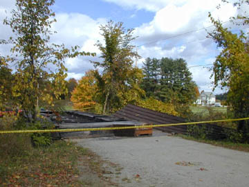 Smith Bridge blown down