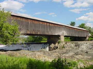 Haverhill-Bath Covered Bridge fire damage Photo submitted by Sean T. James 8-14-02
