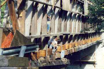 Union Village CB - Moving next timber into place