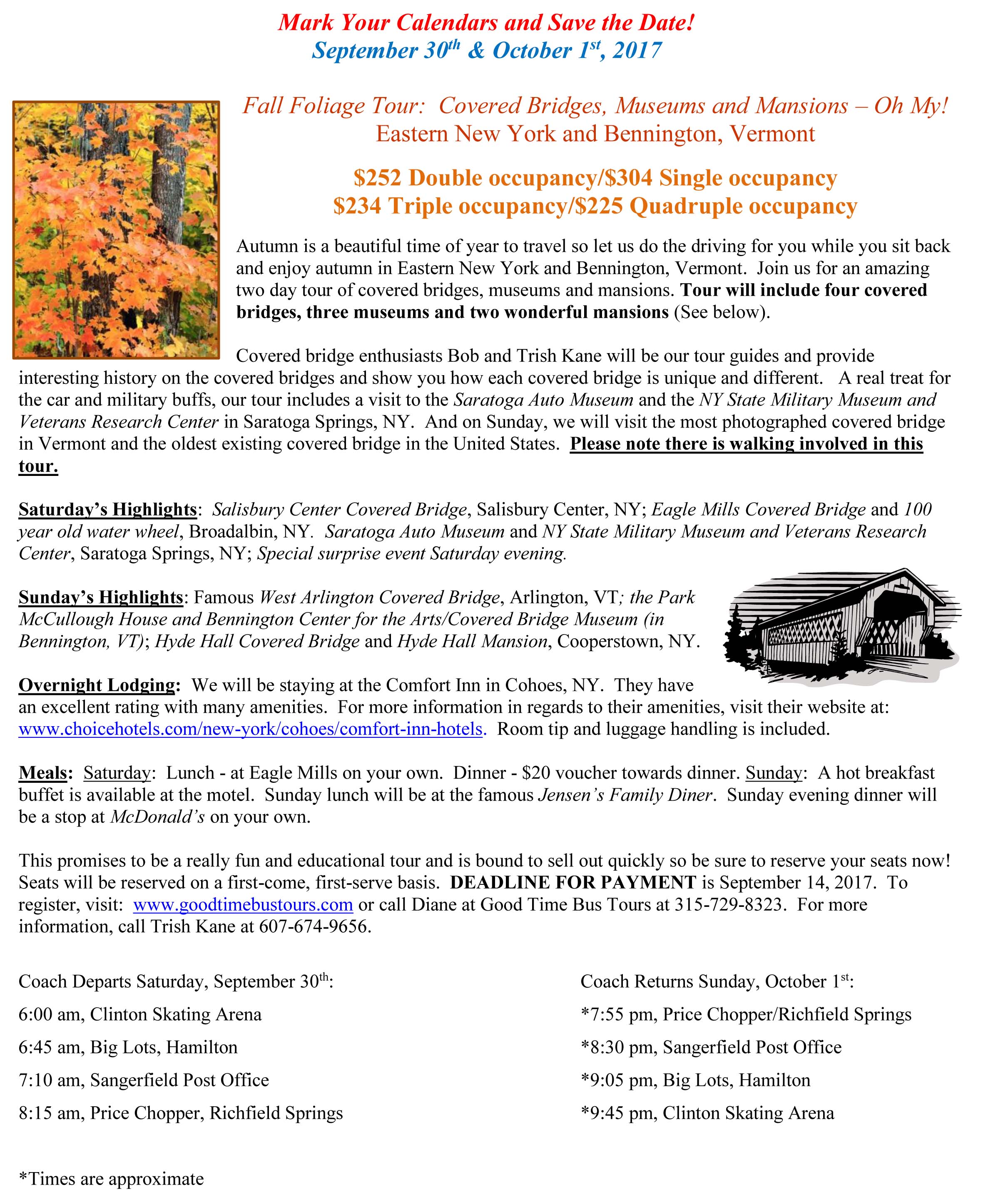 2017 Covered Bridge Tour