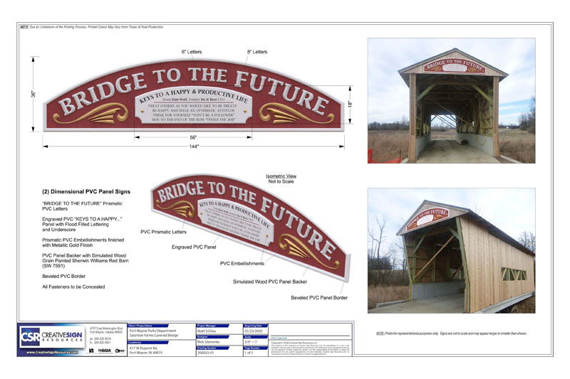 Salomon Farms Covered Bridge Signs