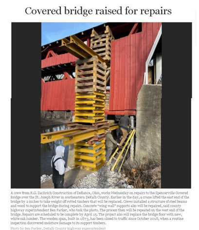 Spencerville CB repairs begin
