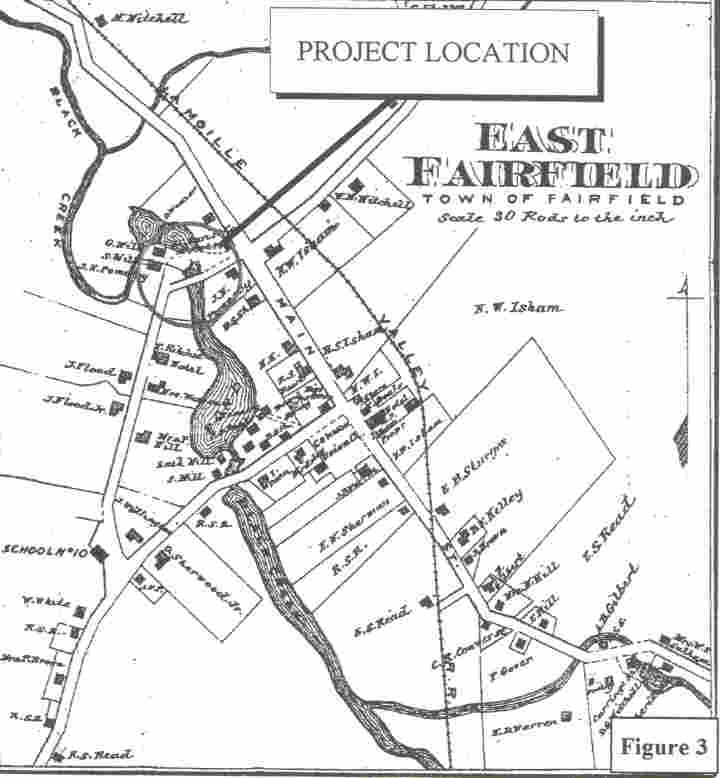 East Fairfield Covered Bridge Figure 3.</b> Project Area in 1871