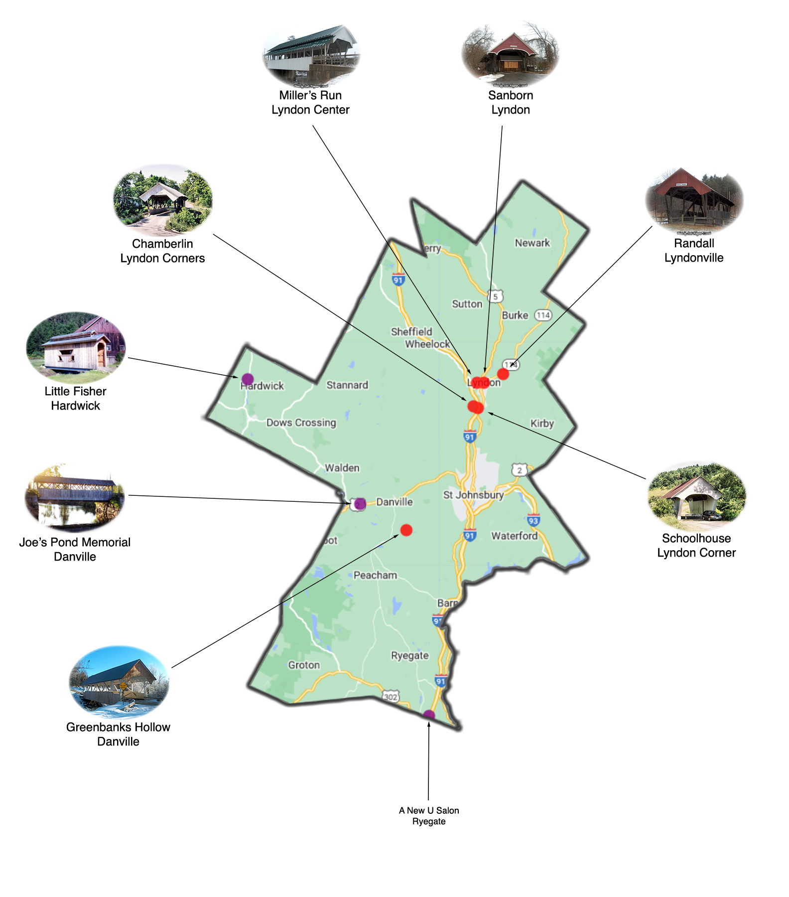 Caledonia County Covered Bridges