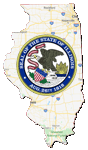 Google map of Illinois with seal