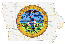 Iowa State Map with Seal