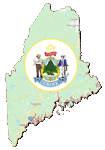 Google map of Maine with state seal