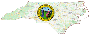 Google map of North Carolina with seal