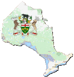 Google map of Ontario with coat of arms