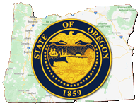 Google map of Oregon with seal